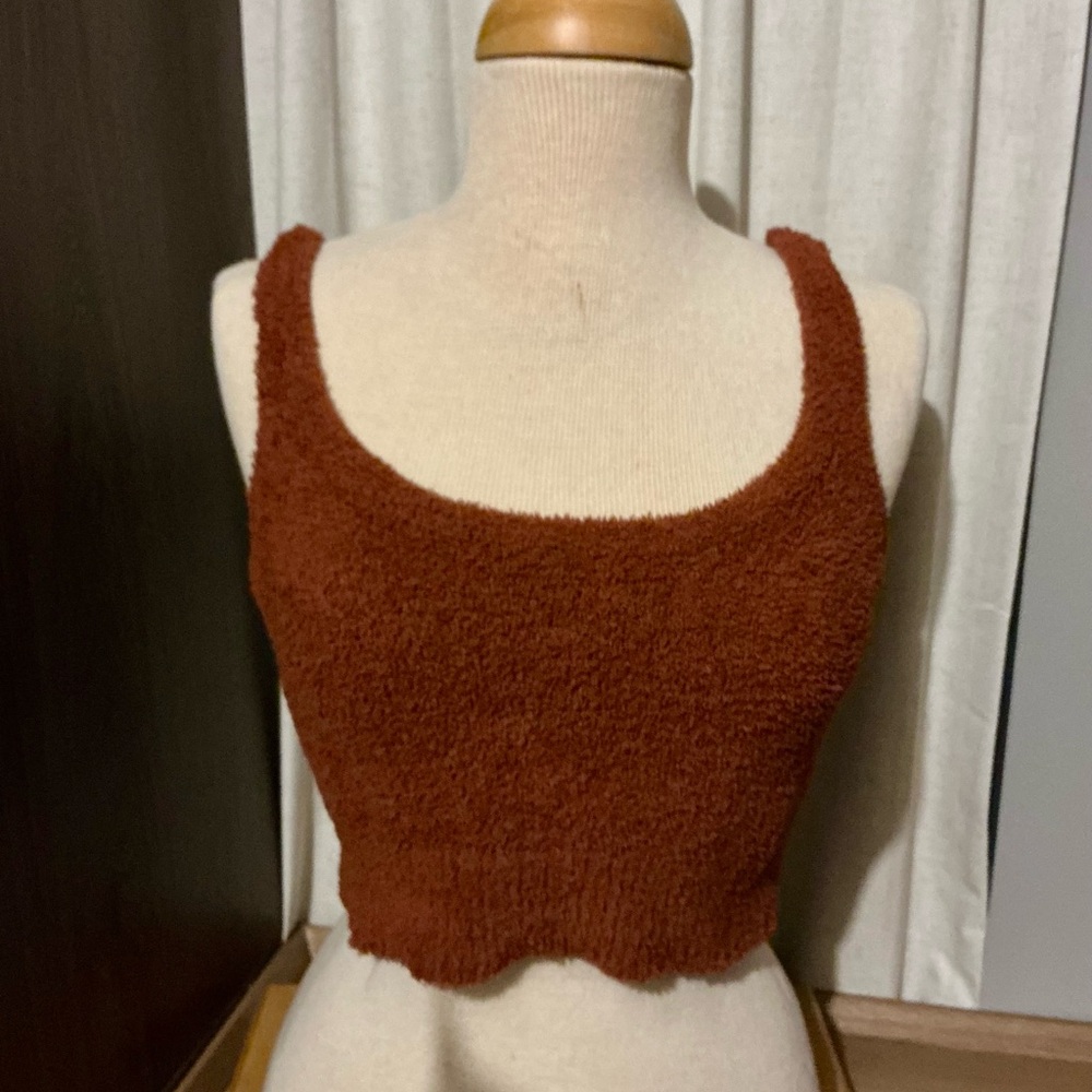 Stars Above Rust Textured Crop Top